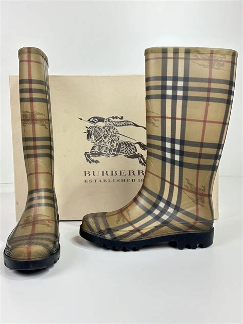 burberry rain boots purple|burberry haymarket rain boots.